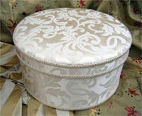 Downton Abbey Hat Box - Cream Jacquard fabric - click here for more details