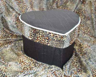 Heart shaped box, black moire with choice of contrast