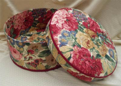 Sanderson "Rose & Peony" Hat Box - detail of lid and interior