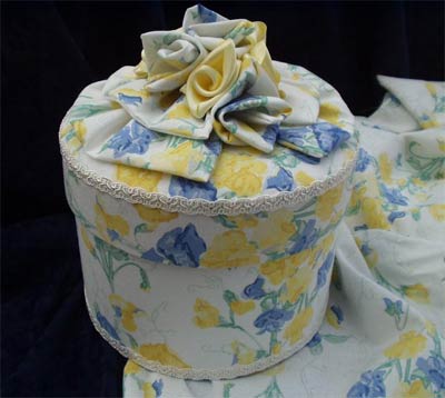 Laura Ashley "Charlotte" Cowslip Multi White Cotton Fabric Box