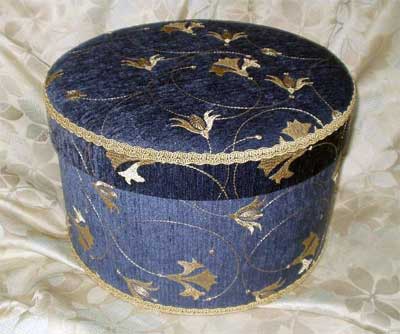 Dark blue Chenille-type fabric