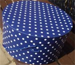 Navy with White Polka Dots design hat boxes
