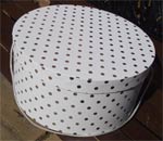 White with Silver Polka Dots design hat boxes