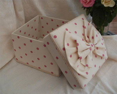 Polka Dot Box - detail of lid and interior