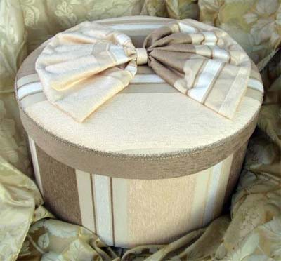 Chenille Striped Hat Box