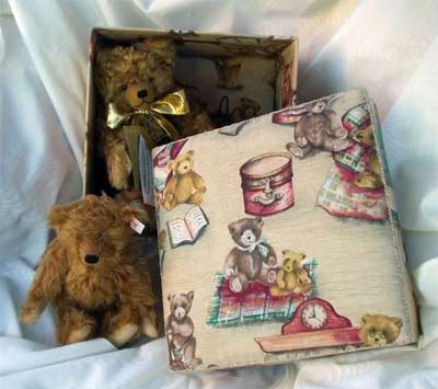 Teddy Bear fabric box - Detail of lid