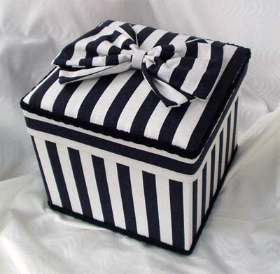 Black and White Striped Square Box