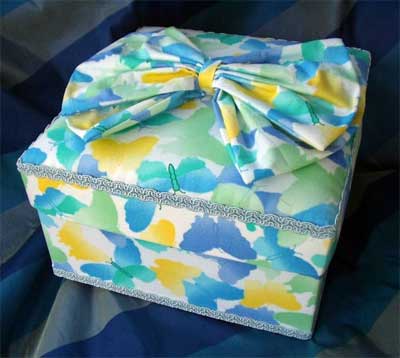 Square Box with Butterflies Design