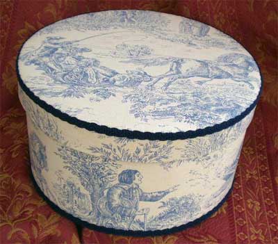 Hat Box Blue Toile fabric PB580