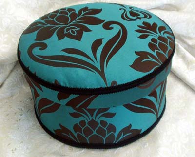 Eaton Teal Faux Silk Fabric Box