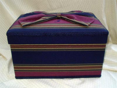 Moire multi-striped rectangular box