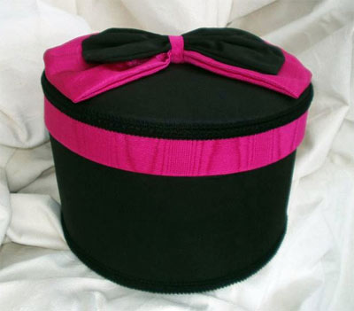 Moire Black and Magenta fabric