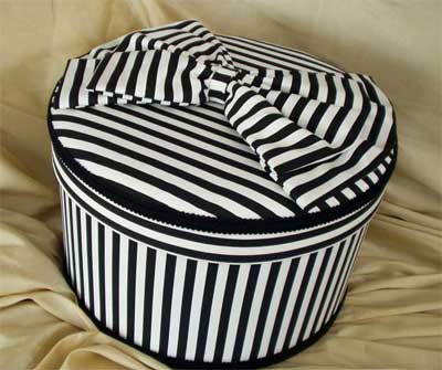 Black and White narrow striped hat box