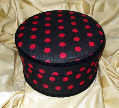 Black and Red Polka Dot Hatbox