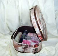Interior of larger vanity case