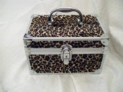 Leopard skin effect jewellery case