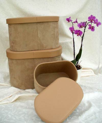 Suede storage boxes