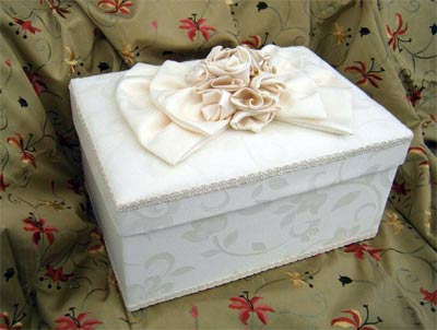 Cream Jacquard Rectangular Box