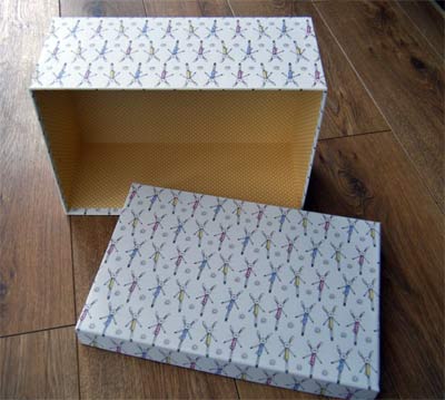 Close-up of the rectangular box