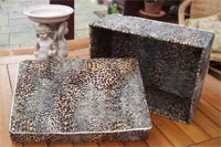 Cheetah design fur fabric box