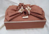 Bronze flax fabric with cream roses box