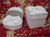 Set of 2 ivory damask boxes