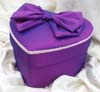 Heart shaped purple taffeta