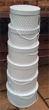 Set of 6 Hat Boxes - various designs
