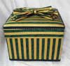 Rose & Hubble "Wenceslas" Green & Gold Stripe fabric Box