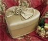 Gold Silk Heart Shaped Box